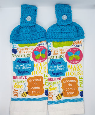 Inspirational Sayings Hanging Kitchen Towel Set