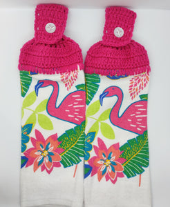 Tropical Flamingo Hanging Kitchen Towel Set