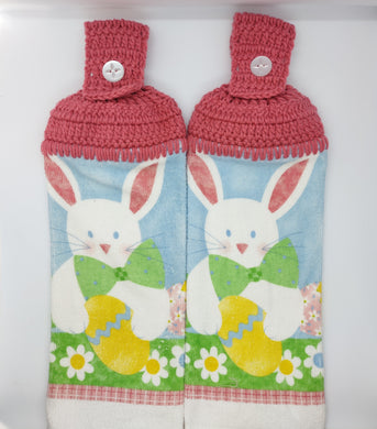 Easter Bunny With Easter Egg Hanging Kitchen Towel Set