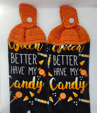 Halloween Witch Better Have My Candy Hanging Kitchen Towel Set
