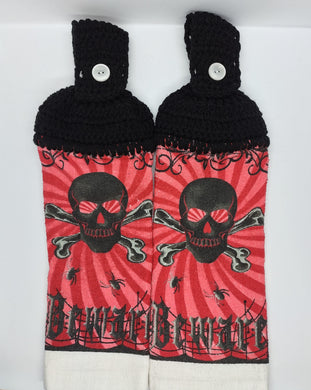 Halloween Skull & Crossbones Hanging Kitchen Towel Set