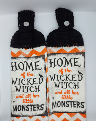 Home Of The Wicked Witch Halloween Hanging Kitchen Towel Set