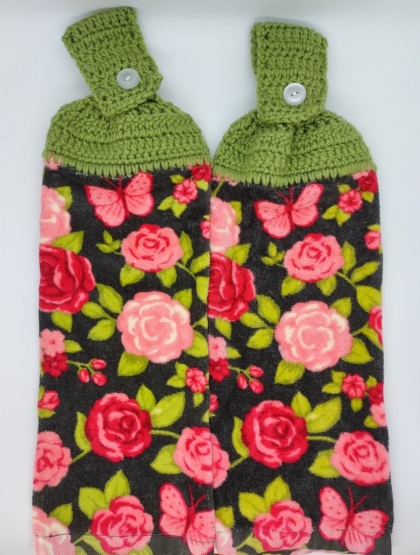 Roses & Butterflies Hanging Kitchen Towel Set