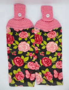 Roses & Butterflies Hanging Kitchen Towel Set