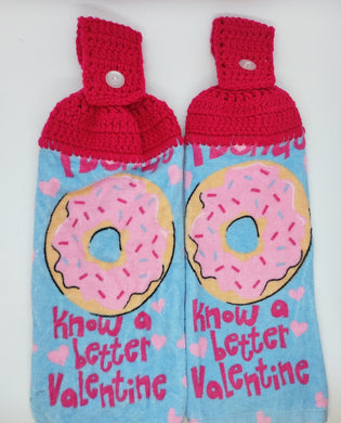 Valentine's Day Donut Hanging Kitchen Towel Set