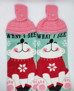 Winter Polar Bear Hanging Kitchen Towel Set