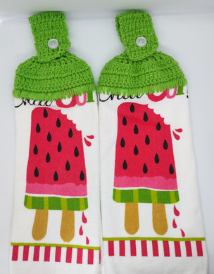 Summer Watermelon Popsicle Hanging Kitchen Towel Set