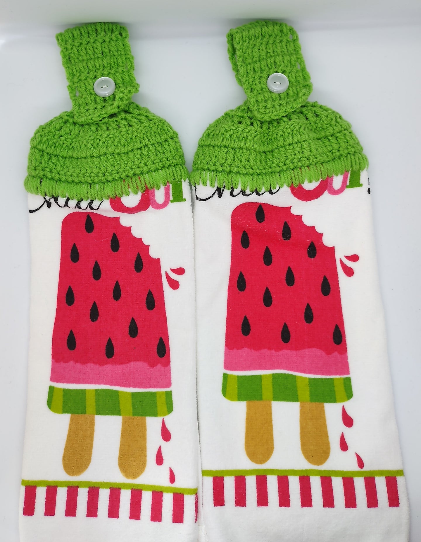Summer Watermelon Popsicle Hanging Kitchen Towel Set