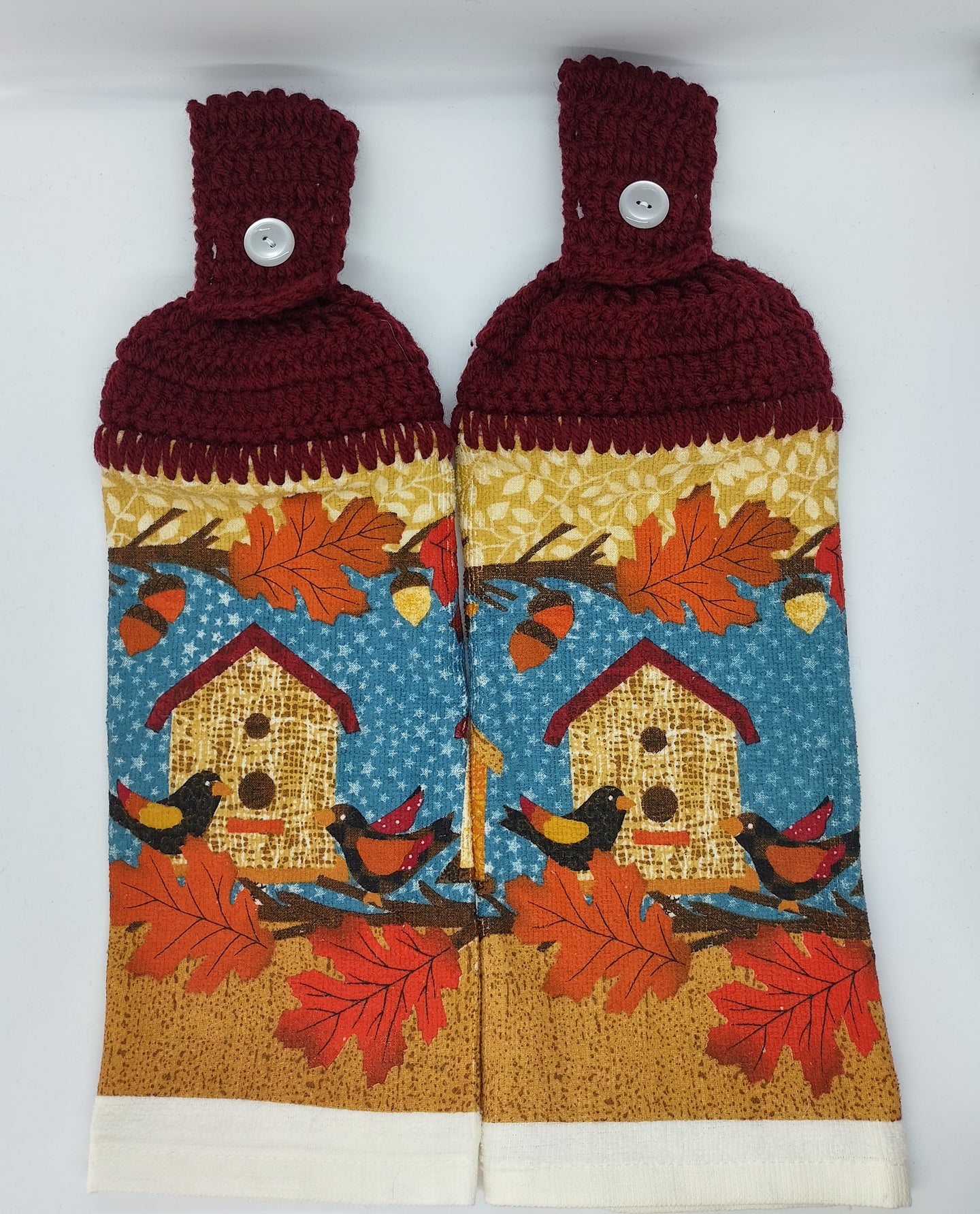 Fall Birdhouse With Birds Hanging Kitchen Towel Set