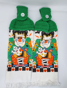 Frankenstein Halloween Hanging Kitchen Towel Set