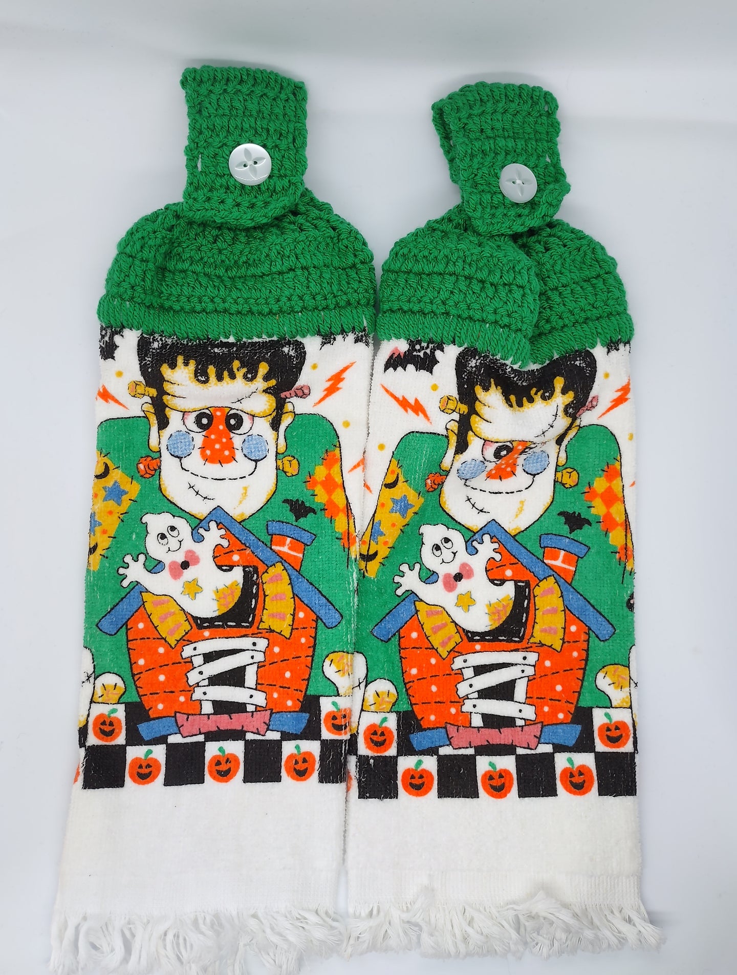 Frankenstein Halloween Hanging Kitchen Towel Set