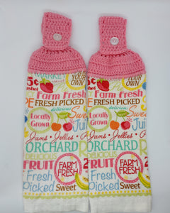 Cherries Fruit Strawberries Hanging Kitchen Towel Set
