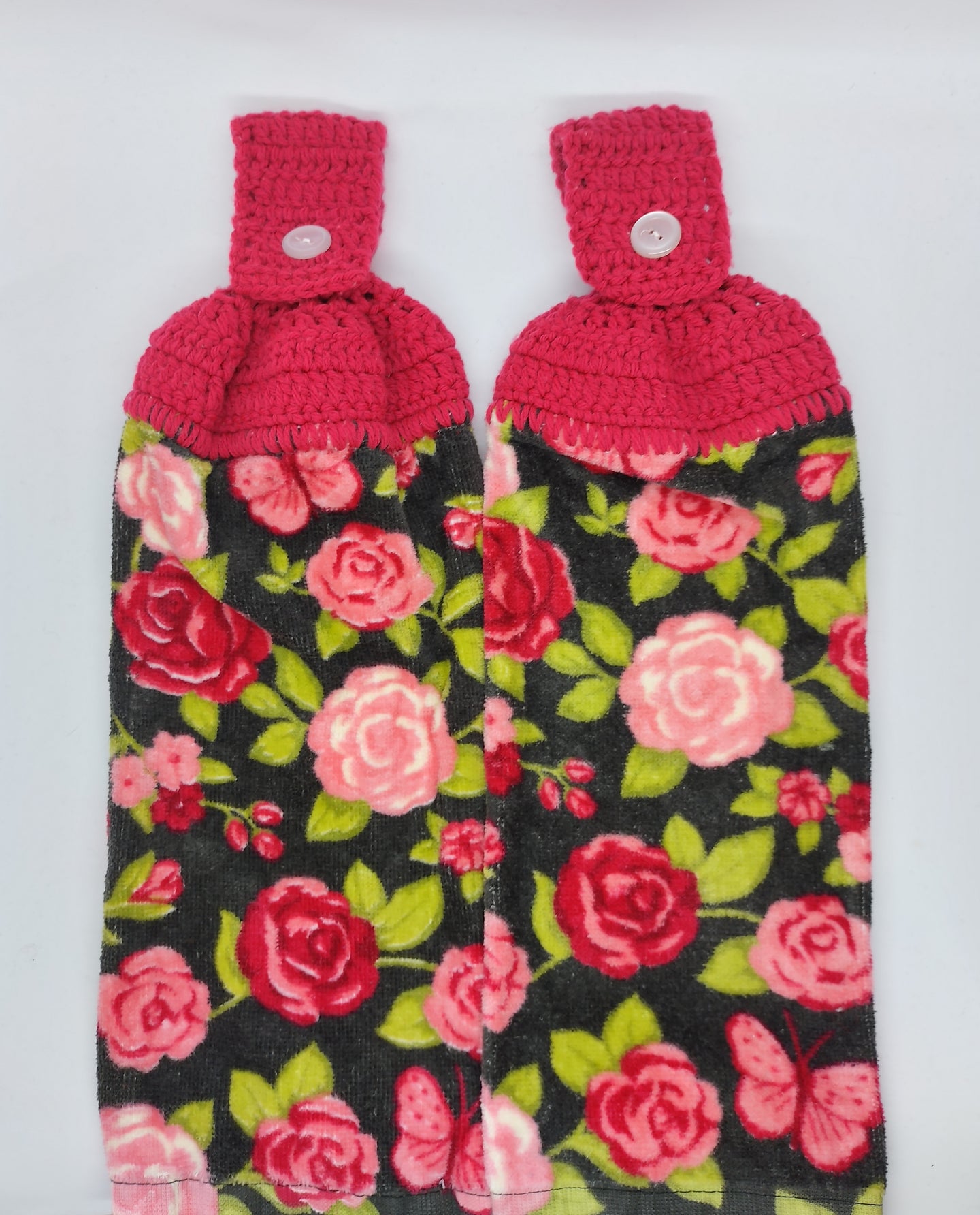 Roses & Butterflies Hanging Kitchen Towel Set