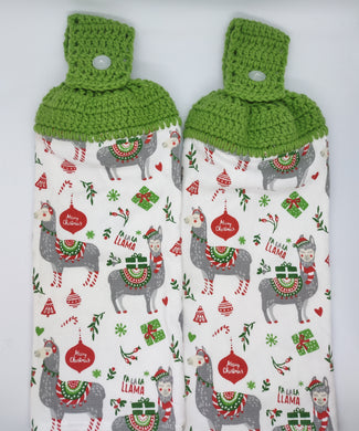 Christmas Llamas Hanging Kitchen Towel Set