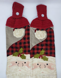 Old World Santa Christmas Hanging Kitchen Towel Set