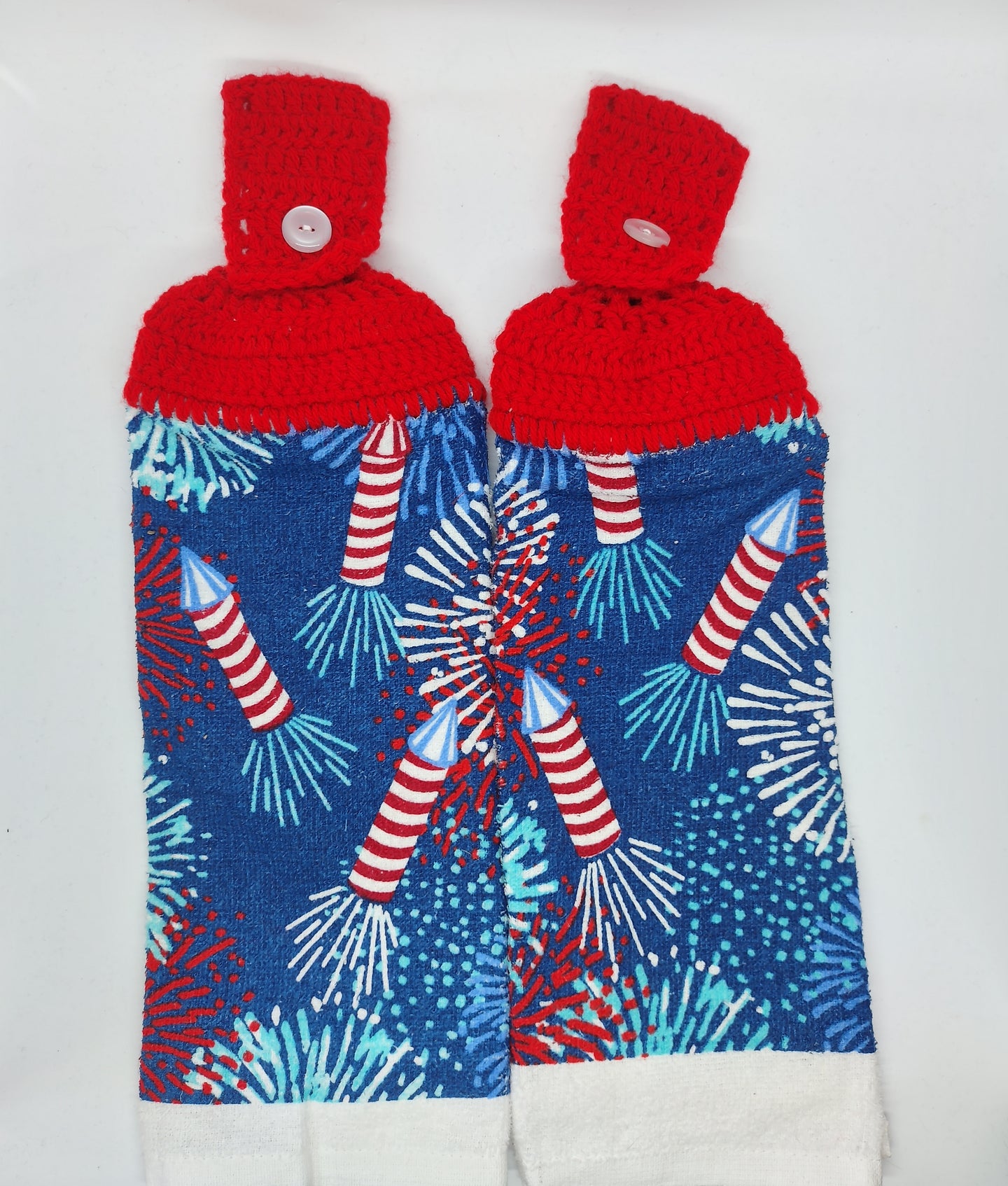 Patriotic Fireworks Independance Day Hanging Kitchen Towel Set