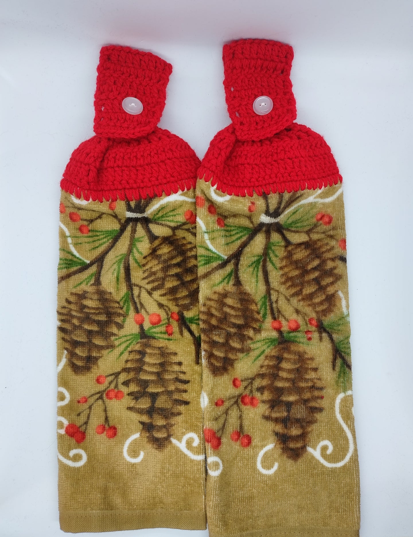 Christmas Pinecones Hanging Kitchen Towel Set