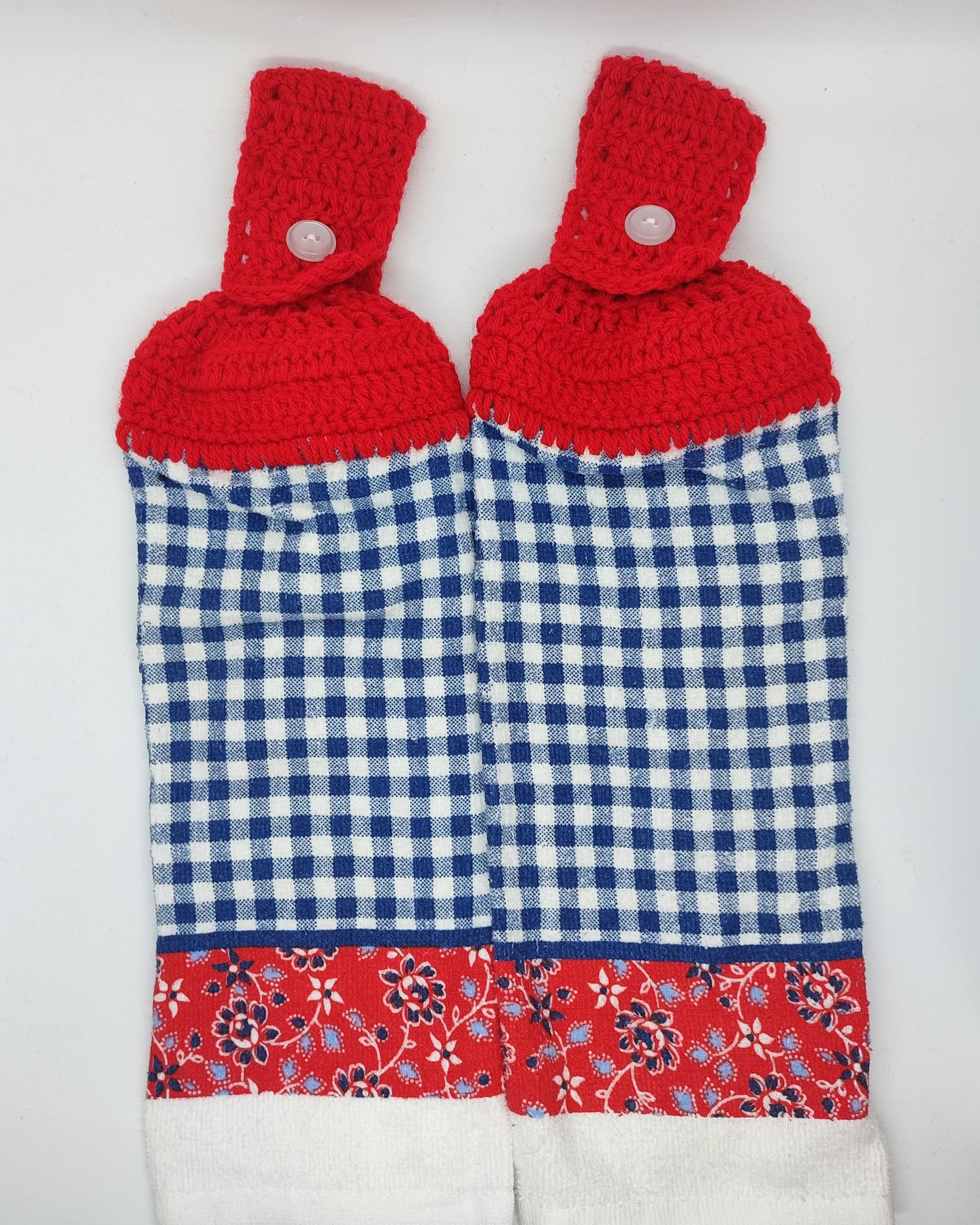Gingham & Flowers Hanging Kitchen Towel Set