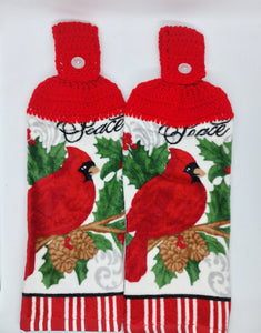 Christmas Cardinal Hanging Kitchen Towel Set