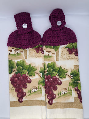 Grapes, Grape Vineyard Hanging Kitchen Towel Set