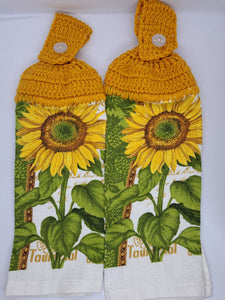 Beautiful Sunflower Hanging Kitchen Towel Set