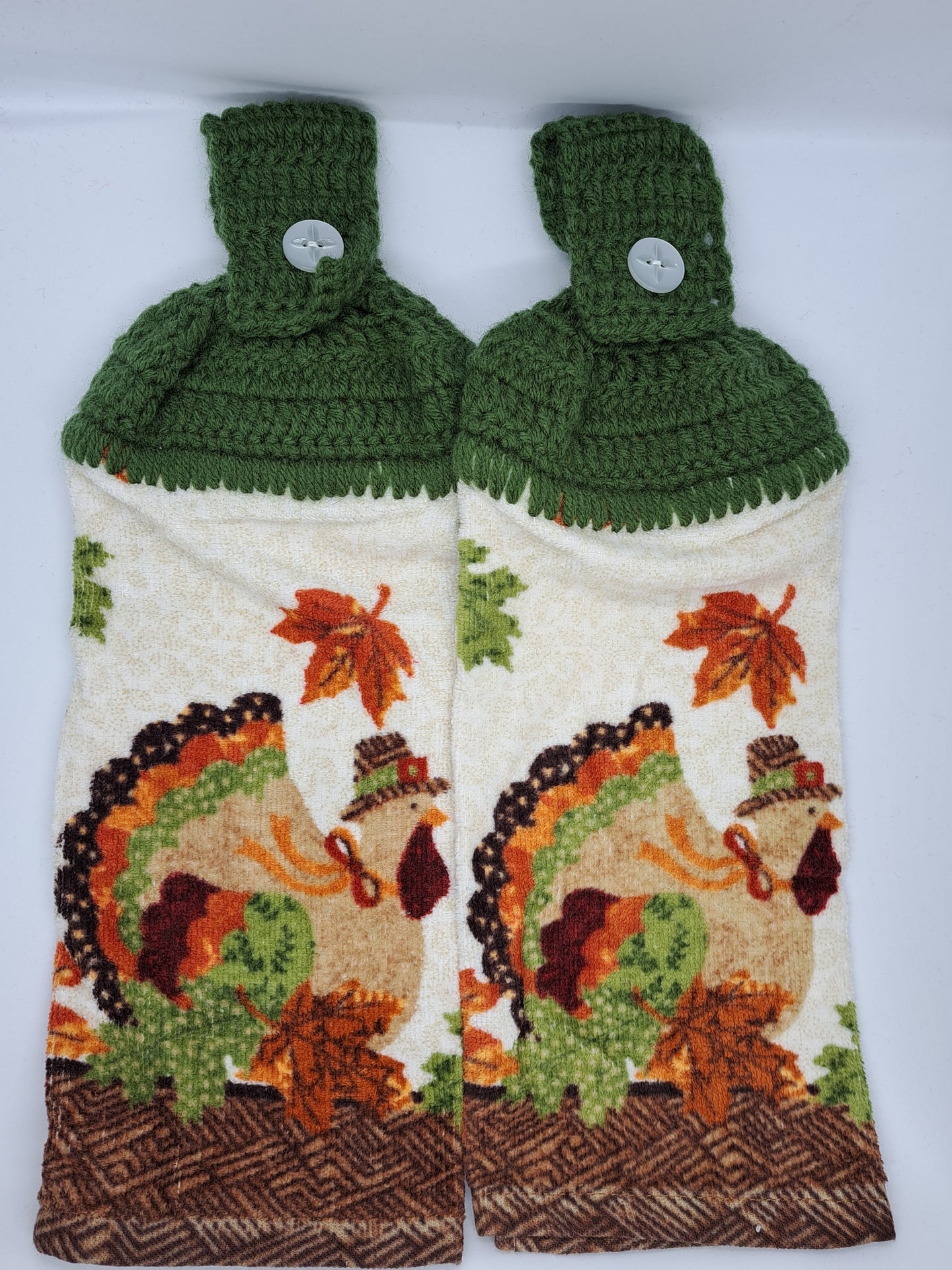 Autumn Fall Thanksgiving Turkey Hanging Kitchen Towel Set