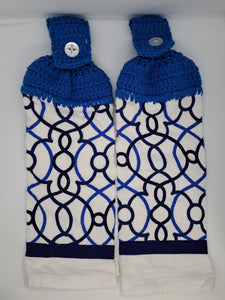 Pretty Geometrical Design Hanging Kitchen Towel Set