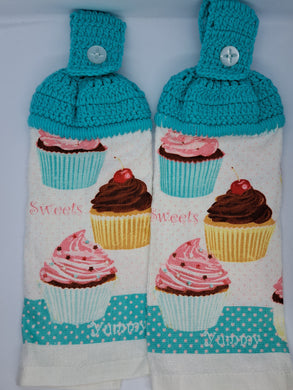 Yummy Cupcakes Hanging Kitchen Towel Set