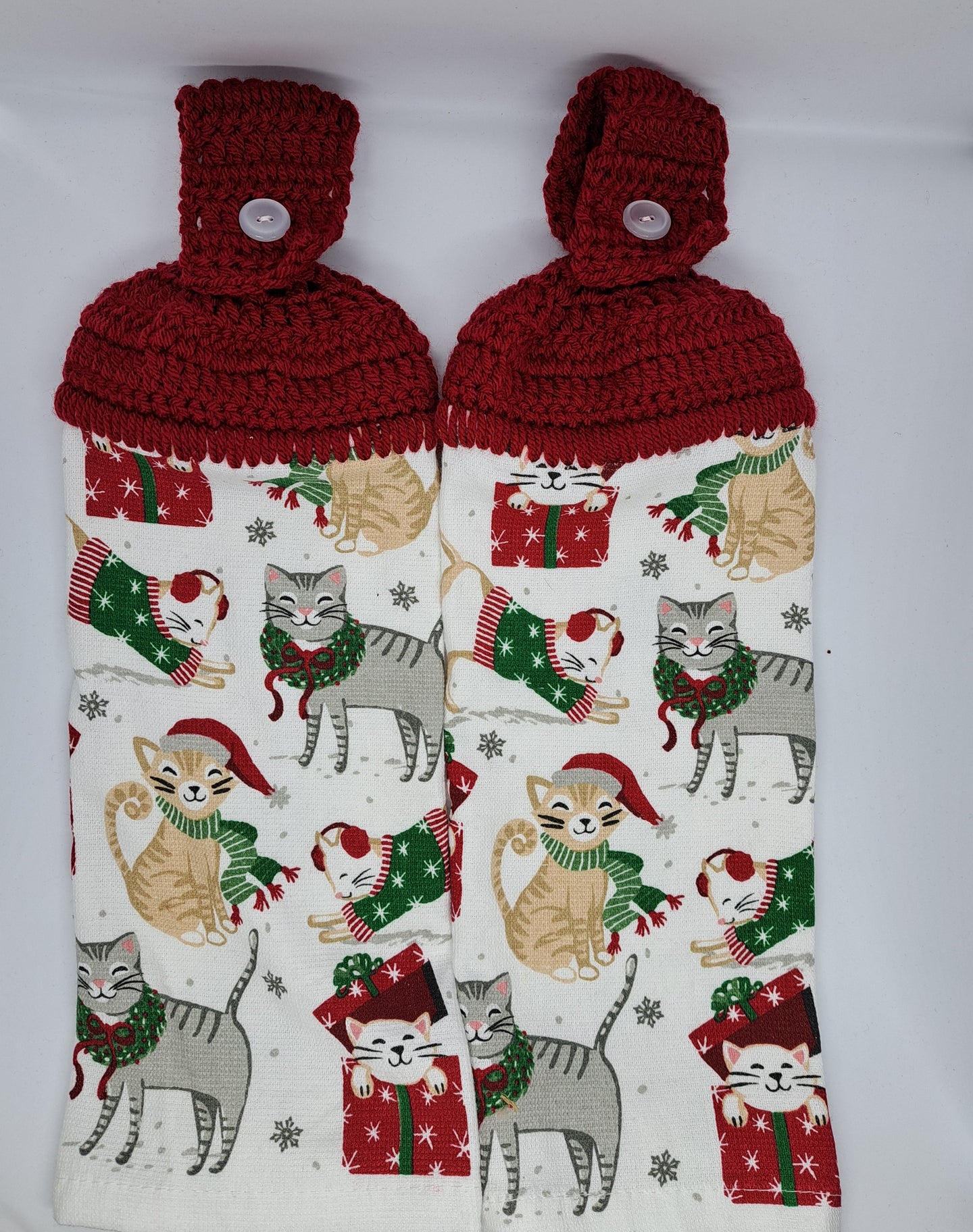 Christmas Kitties Hanging Kitchen Towel Set