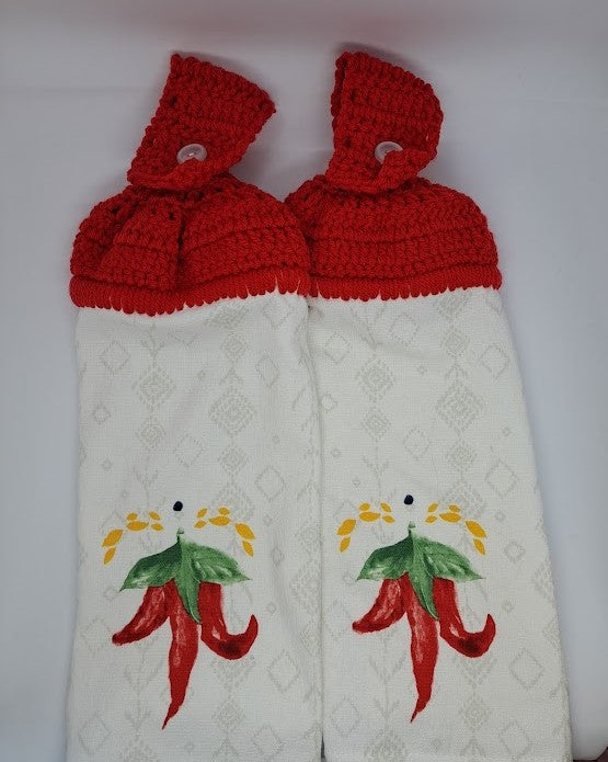 Chile Peppers Hanging Kitchen Towel Set