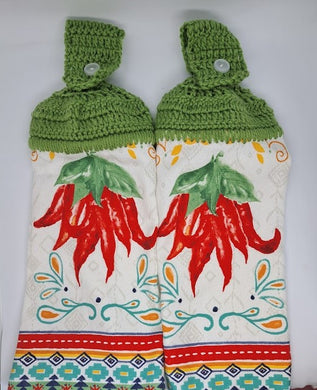 Chili Peppers  Hanging Kitchen Towel Set
