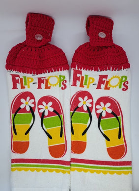 Summer Flip Flops Hanging Kitchen Towel Set