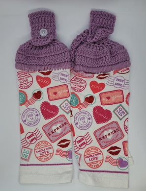 Valentine's Day Postage, Hanging Kitchen Towel Set