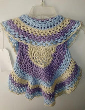 Load image into Gallery viewer, Girls Ring Around The Rosie Vest Size 5T Lavender Cream Light Blue Circle Vest