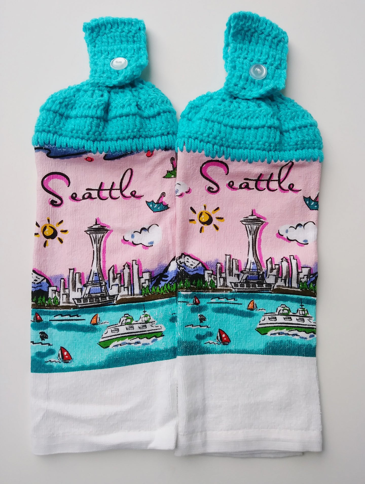 Seattle Skyline Space Needle Hanging Kitchen Towel Set
