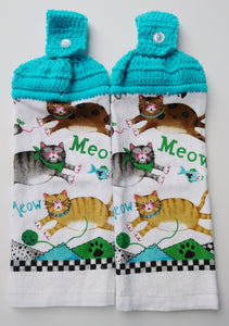 Kitty Cats Meow Hanging Kitchen Towel Set
