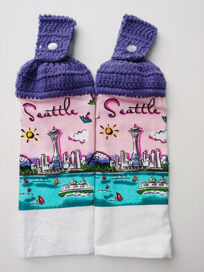 Seattle Skyline Space Needle Hanging Kitchen Towel Set
