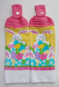 Easter Eggs Rabbit Bunny Hanging Kitchen Towel Set