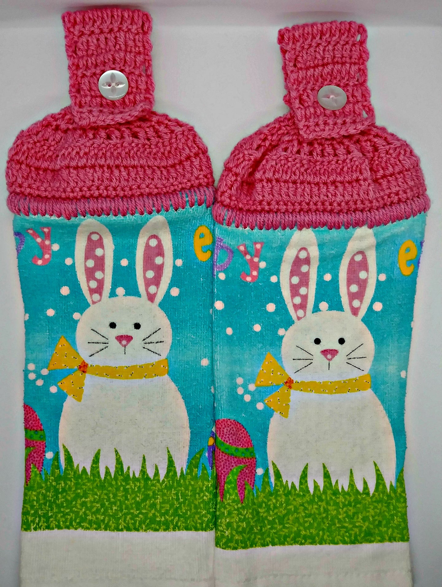 Happy Easter Bunny Hanging Kitchen Towel Set