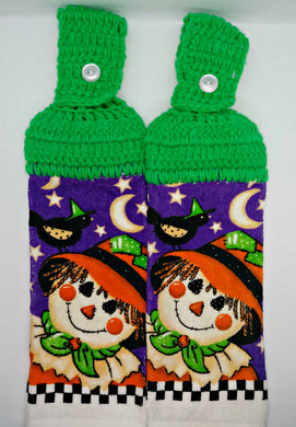 Fall Halloween Scarecrow Hanging Kitchen Towel Set