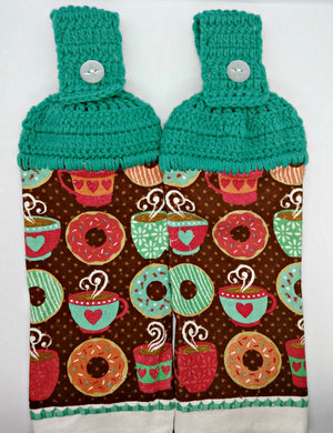 Doughnuts & Coffee  Hanging Kitchen Towel Set