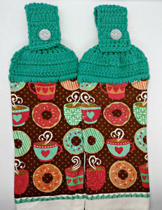 Doughnuts & Coffee  Hanging Kitchen Towel Set