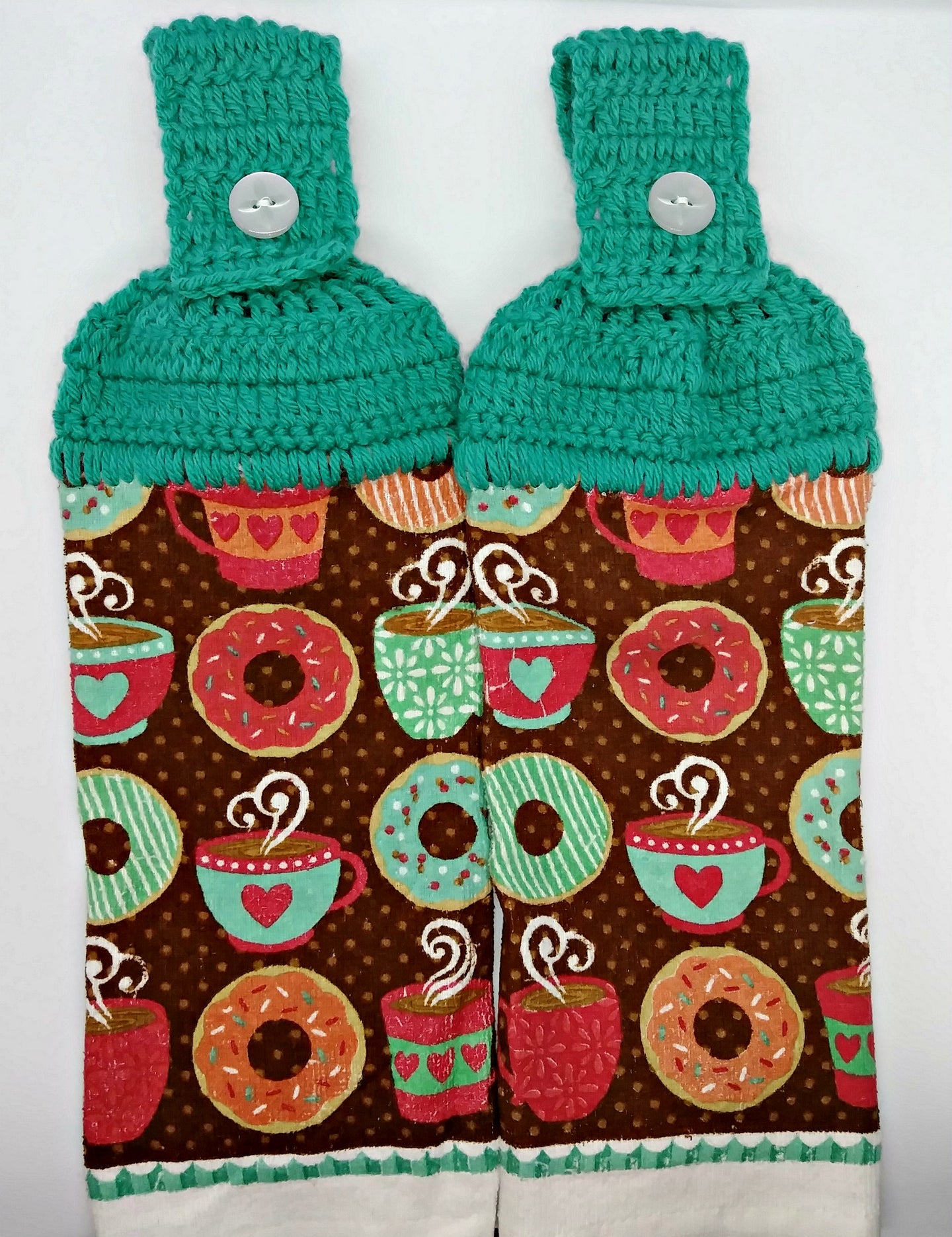 Doughnuts & Coffee  Hanging Kitchen Towel Set