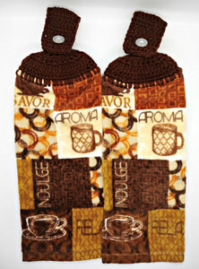 Coffee Flavor Aroma Hanging Kitchen Towel Set