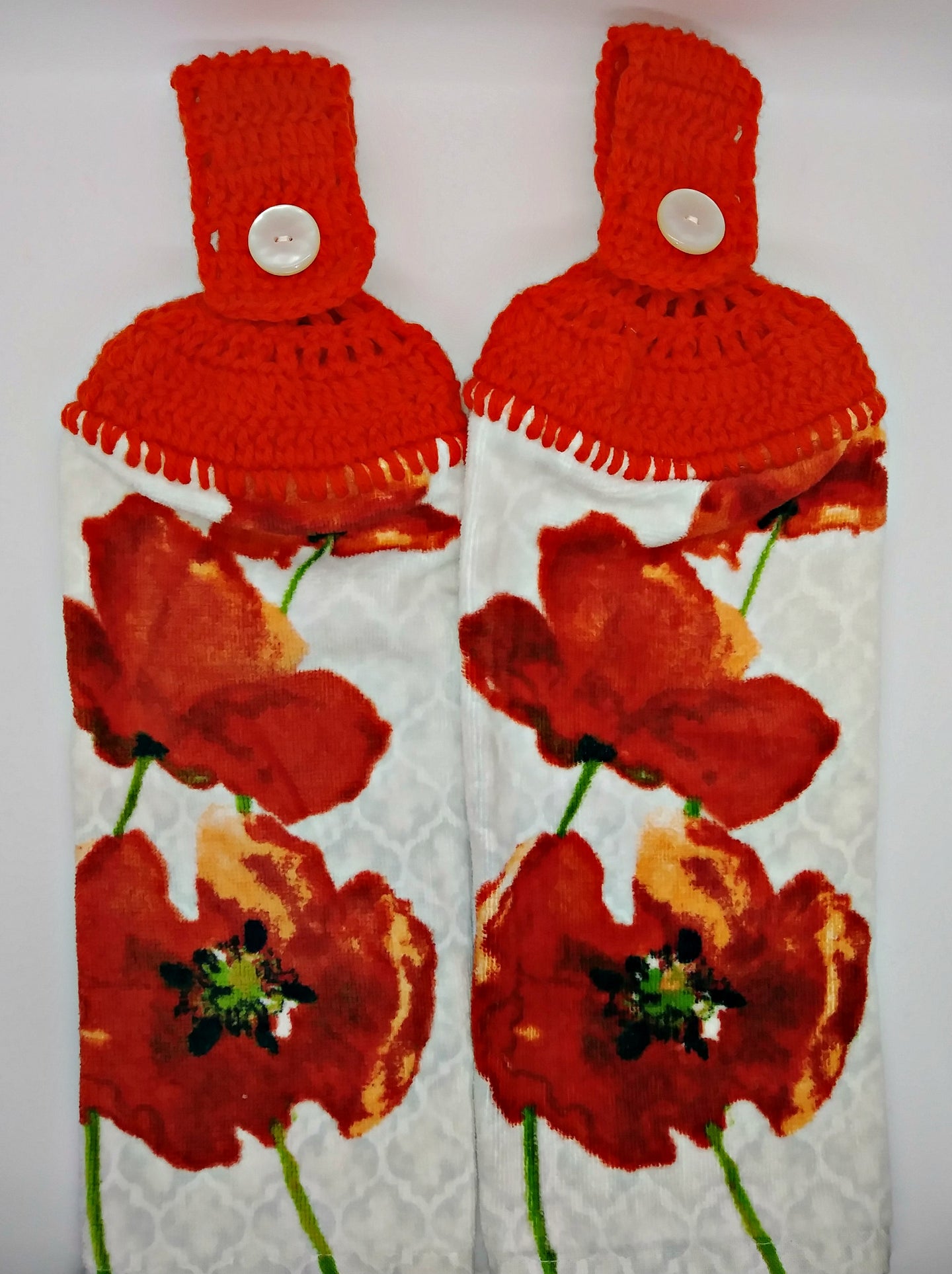 Poppies Flowers Hanging Kitchen Towel Set