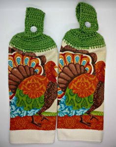 Microfiber Thanksgiving Turkey Hanging Kitchen Towel Set