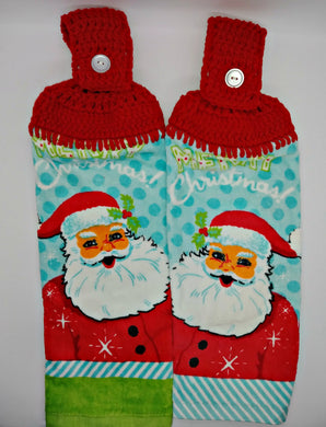 Christmas Santa Claus Hanging Kitchen Towel Set