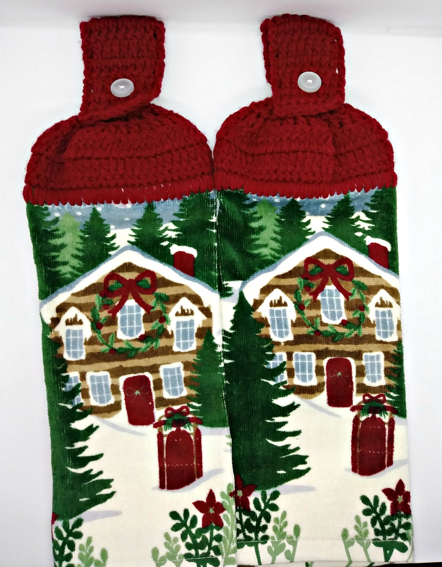 Cozy Christmas Cabin Hanging Kitchen Towel Set