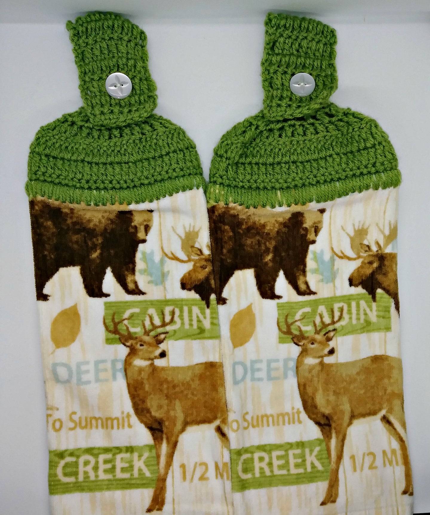 Wildlife Bear Moose Deer Hanging Kitchen Towel Set