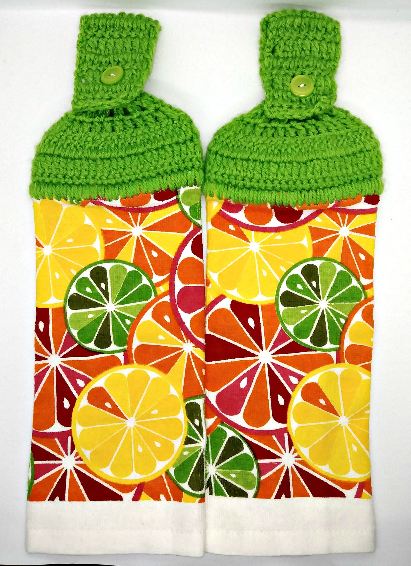 Colorful Lemon Limes & Grapefruit Fruit Hanging Kitchen Towel Set